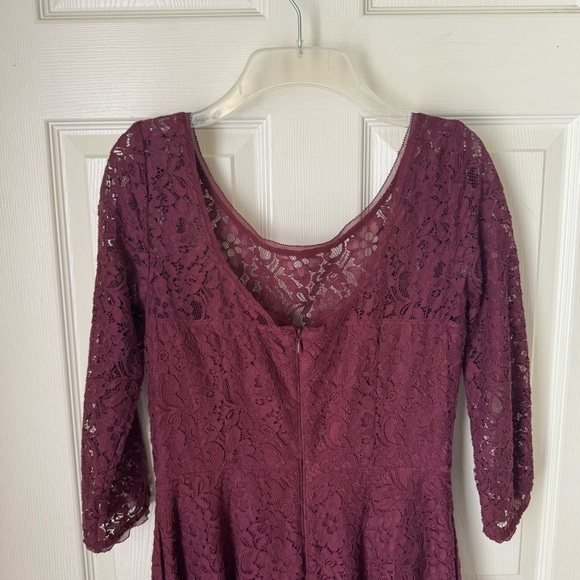 White House Black Market 4 Whimsygoth Cottagecore Burgundy Lace Grunge Dress - Picture 7 of 8